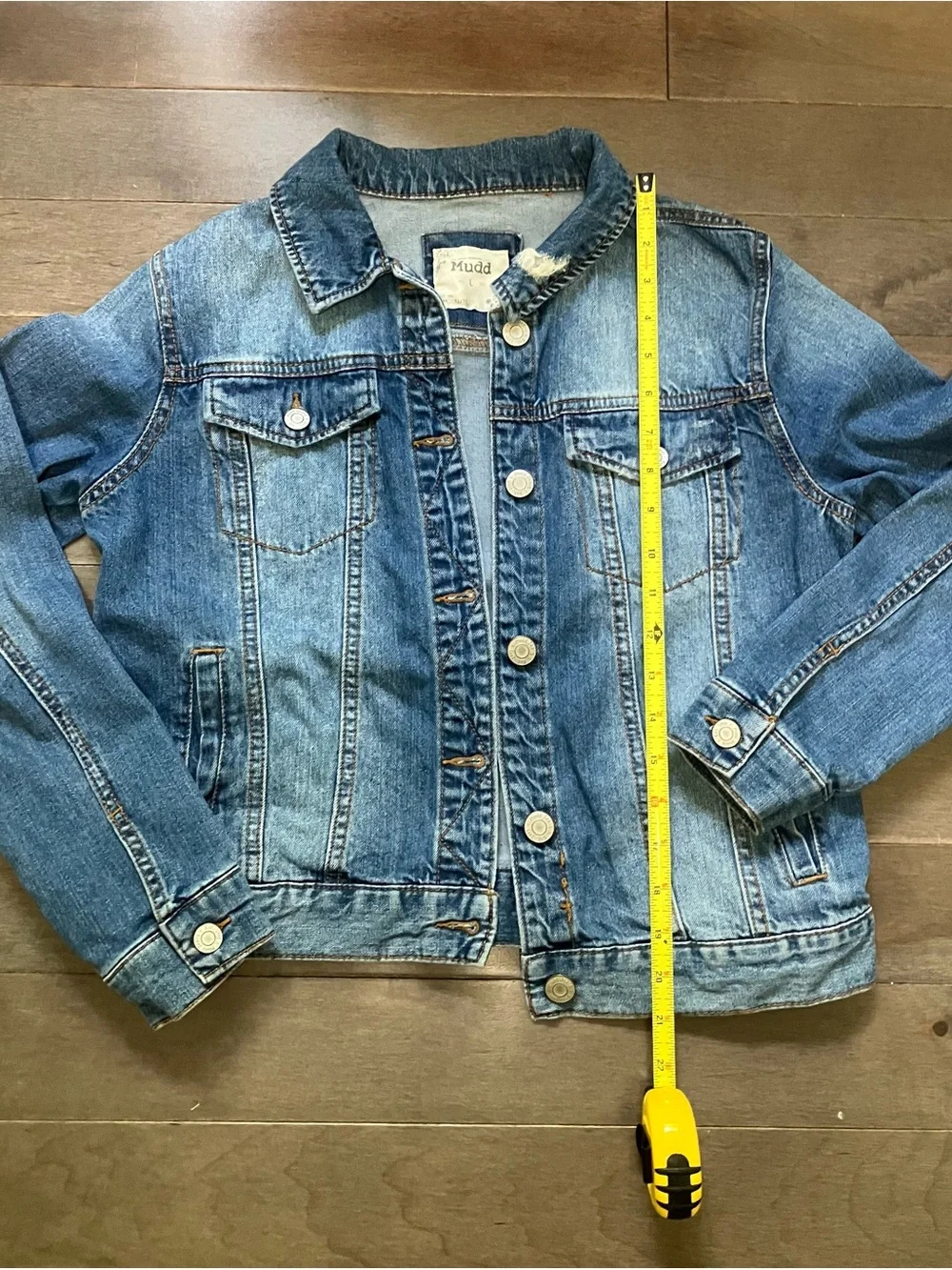 Mudd Distressed Denim Jacket L